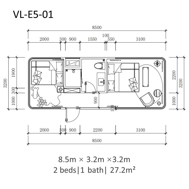 Капсульный дом E6 · 27,2 м²